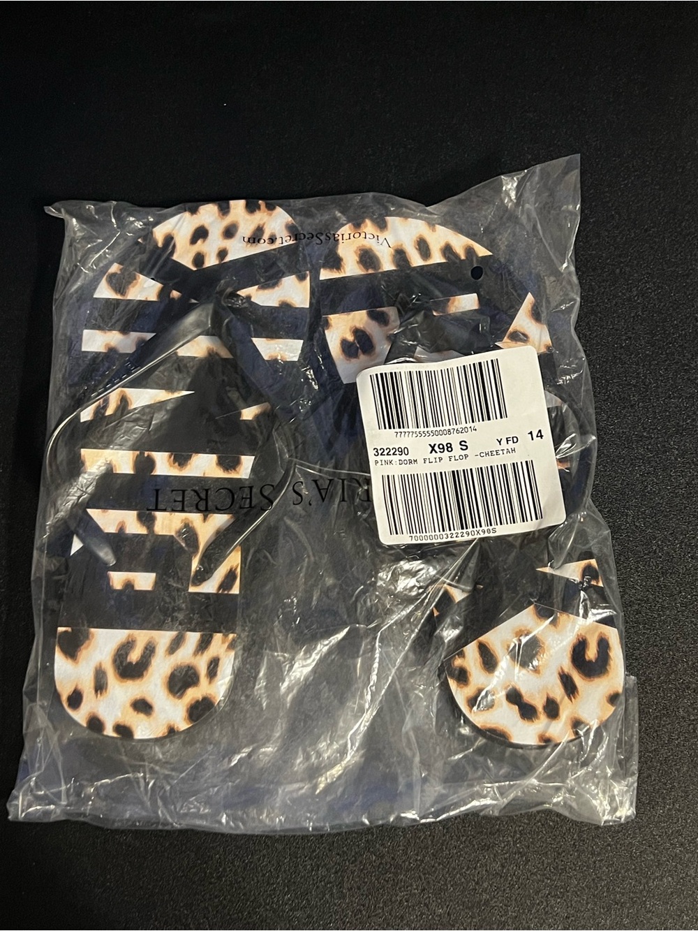 NWT PINK Victoria's Secret Cheetah Print Flip Flops